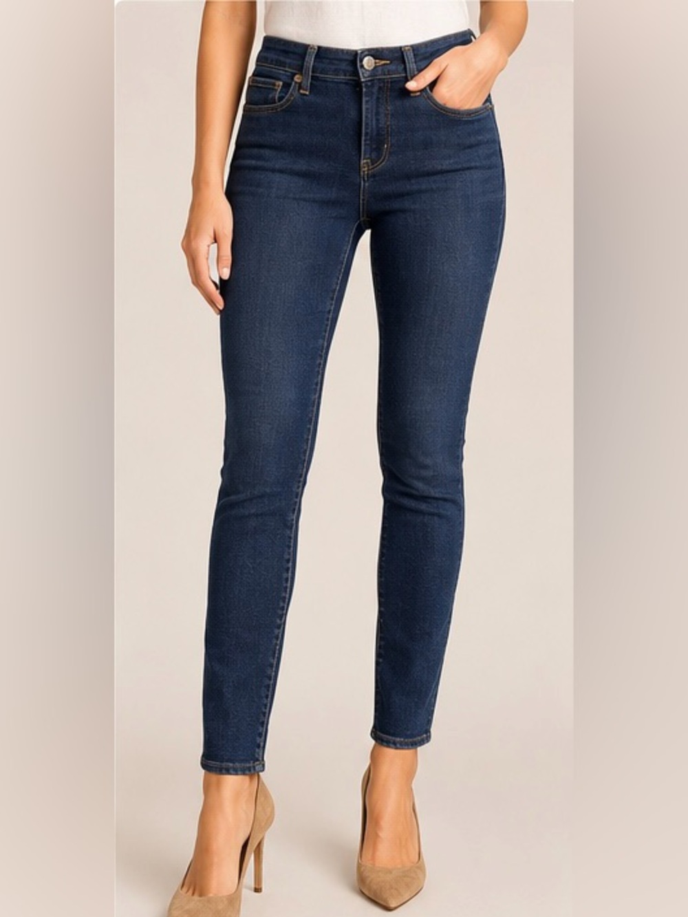 Lauren Ralph Lauren Women’s Petite Skinny Jeans Dark Wash 4P